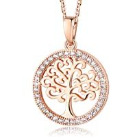 MEGA CREATIVE JEWELRY Collar para Mujer Árbol de la Vida Plata 925 con Cristales Swarovski